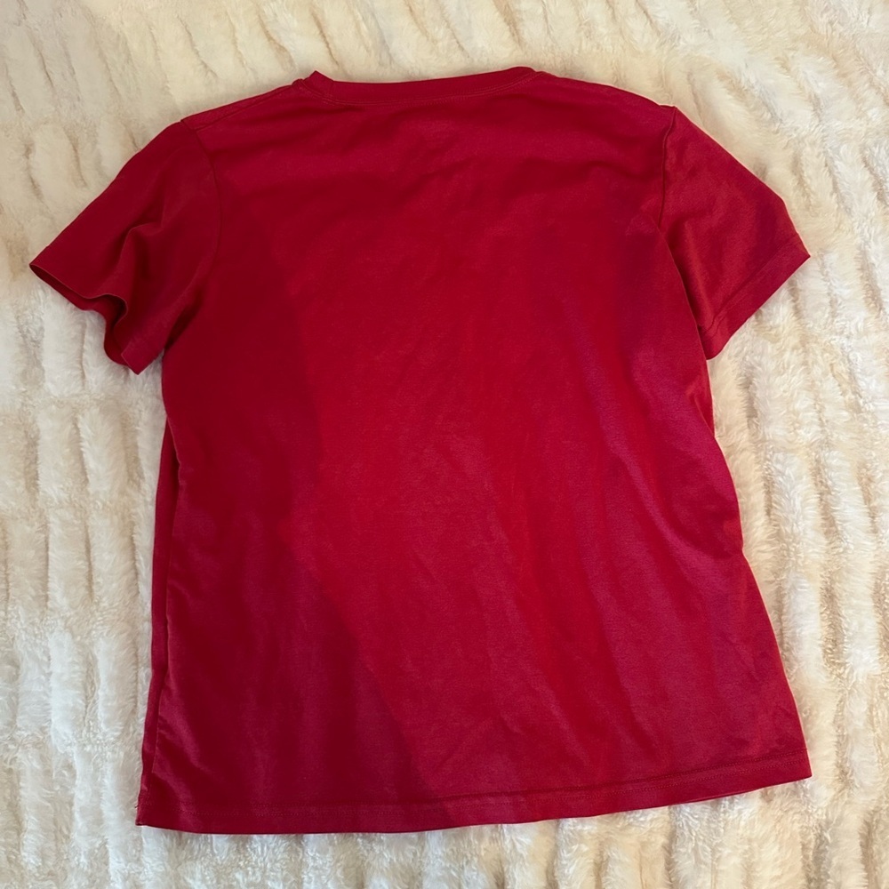 Nike Kids Dark Pink Dry Fit Short Sleeve Embroidered Logo Tee Size L (12-14) - Picture 7 of 7